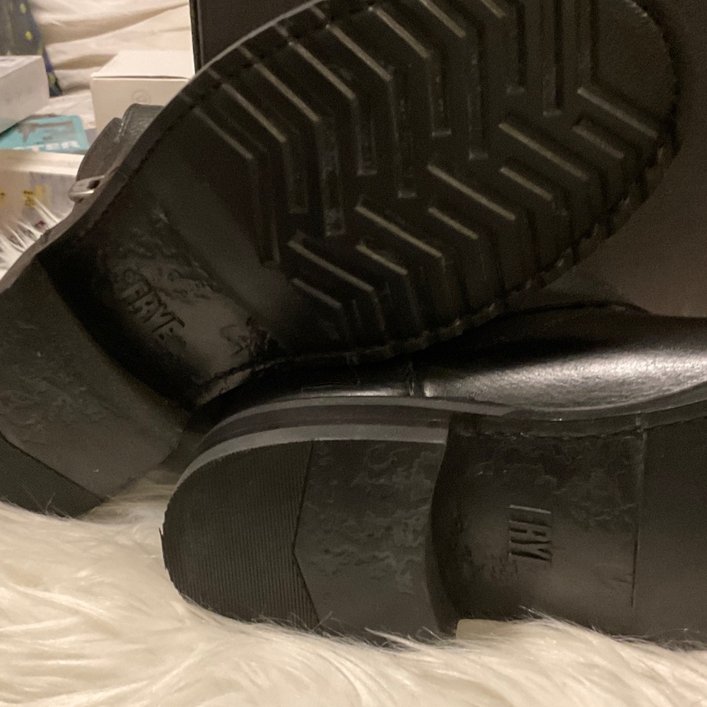 Frye Black Buckle Leather Boots - Picture 9 of 16